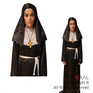 DISFRAZ MONJA ADULTO LARGO VELO Y CRUZ T.2 x 1